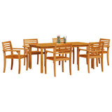 Garden Dining Set 7 pcs Brown Solid acacia wood - Side View