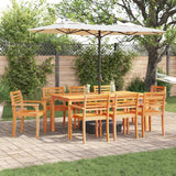 Garden Dining Set 9 pcs Brown Solid acacia wood