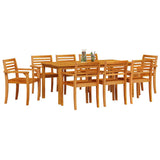 Garden Dining Set 9 pcs Brown Solid acacia wood