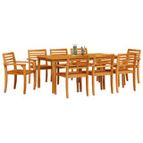 Garden Dining Set 9 pcs Brown Solid acacia wood - Side View