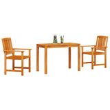 Garden Dining Set 3 pcs Brown Solid Acacia Wood - Side View