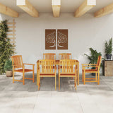 Garden Dining Set 5 pcs Brown Solid acacia wood - Top-Down View