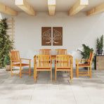 Garden Dining Set 7 pcs Brown Solid Acacia Wood