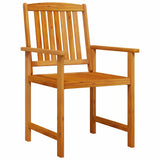 Garden Dining Set 9 pcs Brown Solid Acacia Wood - Rear View