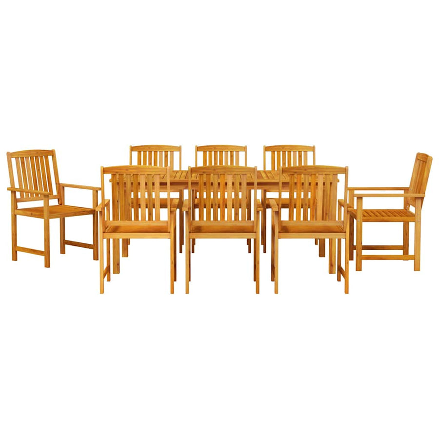 Garden Dining Set 9 pcs Brown Solid Acacia Wood