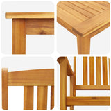 Garden Dining Set 3 pcs Brown Solid Acacia Wood - Extra Image