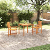 Garden Dining Set 3 pcs Brown Solid Acacia Wood - Top-Down View