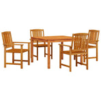 Garden Dining Set 5 pcs Brown Solid acacia wood