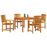 Garden Dining Set 5 pcs Brown Solid acacia wood - Side View