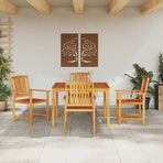 Garden Dining Set 5 pcs Brown Solid acacia wood
