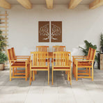 Garden Dining Set 9 pcs Brown Solid Acacia Wood