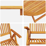 Garden Dining Set Folding 7 pcs Brown Solid acacia wood - Extra Image