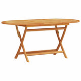 Garden Dining Set Folding 7 pcs Brown Solid acacia wood - Rear View