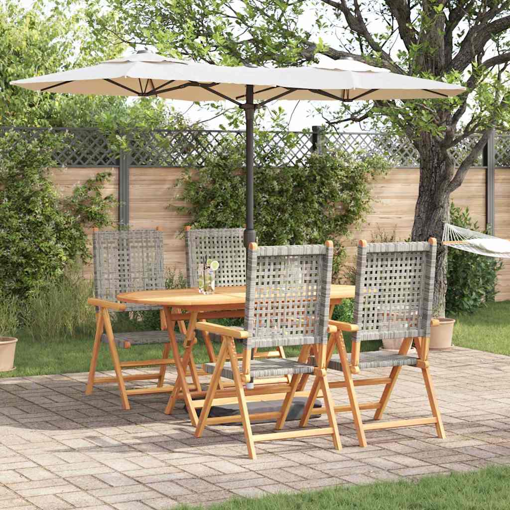 Garden Dining Set 5 pcs Grey Solid Acacia Wood