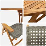 Garden Dining Set 7 pcs Grey Solid acacia wood and poly rattan - Extra Image