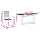 Garden Dining Set 7 pcs Grey Solid Acacia Wood - Rear View