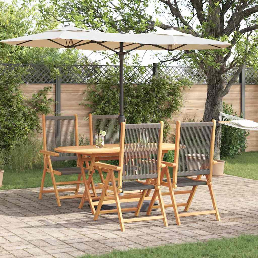 Garden Dining Set 5 pcs Grey Solid Acacia Wood