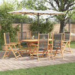 Garden Dining Set 7 pcs Grey Solid Acacia Wood
