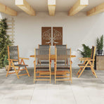 Garden Dining Set 7 pcs Grey Solid Acacia Wood