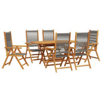 Garden Dining Set 7 pcs Grey Solid Acacia Wood