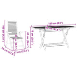 Garden Dining Set Folding 7 pcs Beige Solid Acacia Wood