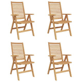 Garden Chair 4 pcs Brown 52 x 64.5 x 108 cm Solid teak wood - Front View