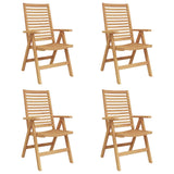 Chair Folding 4 pcs Brown 64.5 x 52 x 108 cm Solid Teak Wood