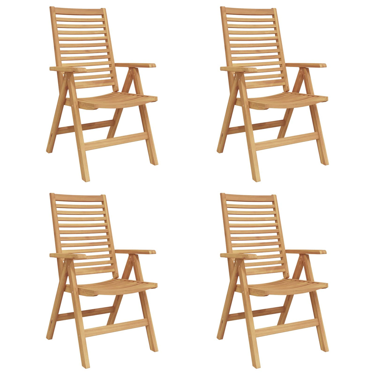 Garden Chair 4 pcs Brown 52 x 64.5 x 108 cm Solid teak wood