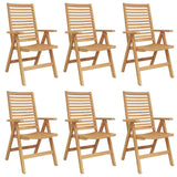 Chair Folding 6 pcs Brown 64.5 x 52 x 108 cm Solid Teak Wood