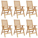 Chair 6 pcs Brown Solid Teak Wood Convertible