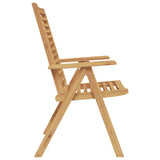 Chair Folding 8 pcs Brown 64.5 x 52 x 108 cm Solid Teak Wood - Top-Down View