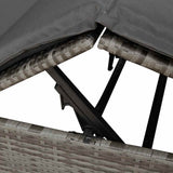 Double Sun Lounger Grey 205 x 129 x 200 cm Poly Rattan