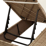 Double Sun Lounger Beige 205 x 129 x 200 cm Poly Rattan - Extra Image