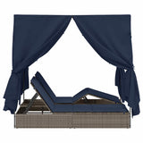 Double Sun Lounger Black 205 x 129 x 200 cm Poly Rattan