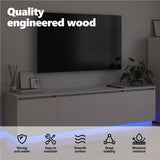 TV Cabinet with LED White 180 x 38 x 49 cm Engineered Wood - Extra Image
