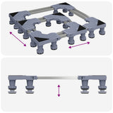 Washing Machine Base Grey 67 x 67 x 12 cm Stainless Steel