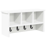 Wall-Mounted Coat Rack White 50 x 16 x 26 cm Engineered wood - Front View