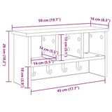 Wall-Mounted Coat Rack White 50 x 16 x 26 cm Engineered wood - Low Angle