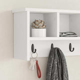Wall-Mounted Coat Rack Wall-Mounted White 75 x 16 x 26 cm - Top-Down View