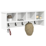 Wall-Mounted Coat Rack Wall-Mounted White 75 x 16 x 26 cm - Side View