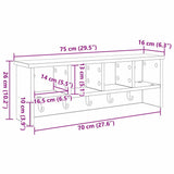 Wall-Mounted Coat Rack Wall-Mounted White 75 x 16 x 26 cm