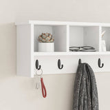 Wall-Mounted Coat Rack Wall-Mounted White 100 x 16 x 26 cm - Top-Down View