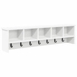 Wall-Mounted Coat Rack Wall-Mounted White 100 x 16 x 26 cm - Front View