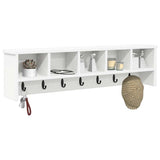 Wall-Mounted Coat Rack Wall-Mounted White 100 x 16 x 26 cm - Side View