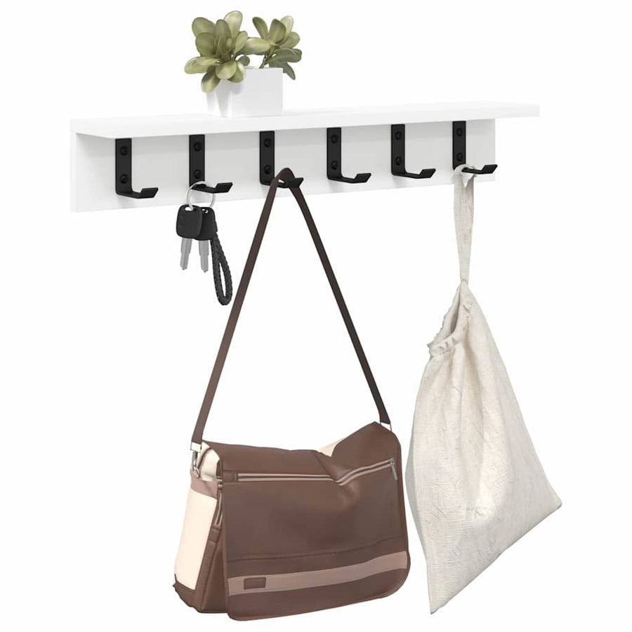 Wall-Mounted Coat Rack Wall-Mounted White 60 x 10,5 x 10,5 cm
