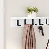 Wall-Mounted Coat Rack Wall-Mounted White 100 x 10,5 x 10,5 cm - Top-Down View