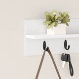 Wall-Mounted Coat Rack Wall-Mounted White 60 x 10,5 x 18 cm - Top-Down View