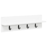 Wall-Mounted Coat Rack White 60 x 10,5 x 18 cm Engineered wood - Front View