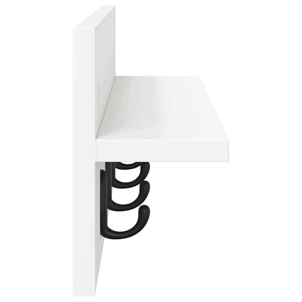 Wall-Mounted Coat Rack White 60 x 10,5 x 18 cm Engineered wood