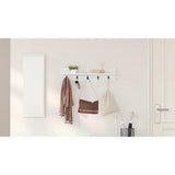 Wall-Mounted Coat Rack White 80 x 10,5 x 18 cm Engineered wood